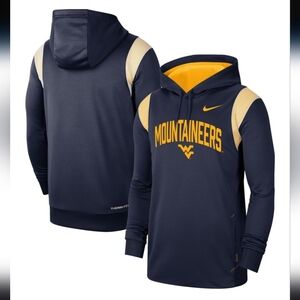 Nike Navy West Virginia Mountaineers Sideline Performance Pullover Hoodie XL